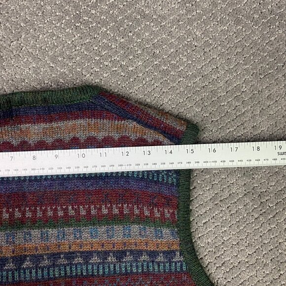 Vintage Boston Traders Fair Isle Wool Vest Sweater Men's XL Fits Large V Neck - Picture 8 of 8